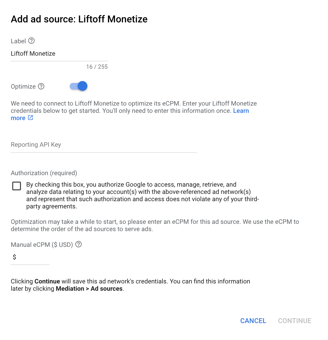 Integrate Liftoff Monetize with mediation | Android | Google for Developers