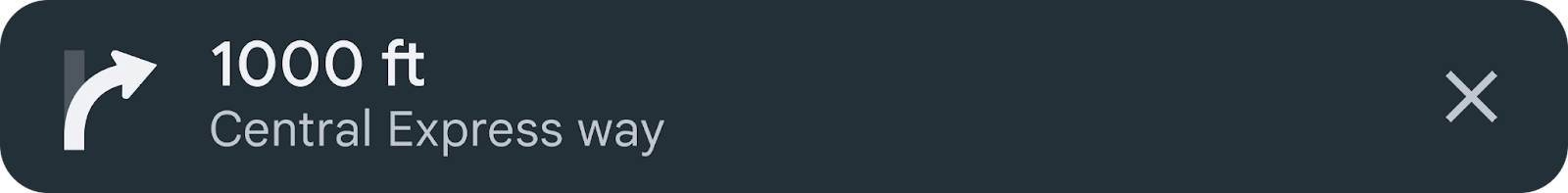 导航通知,告知用户前方 60 米处要右转