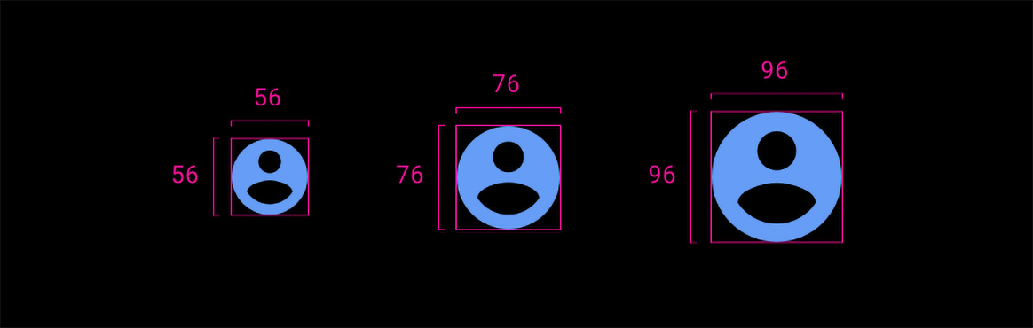 Android for Cars avatar sizes