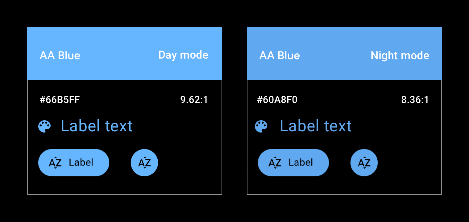 Esempio di colore di contrasto dell&#39;auto blu