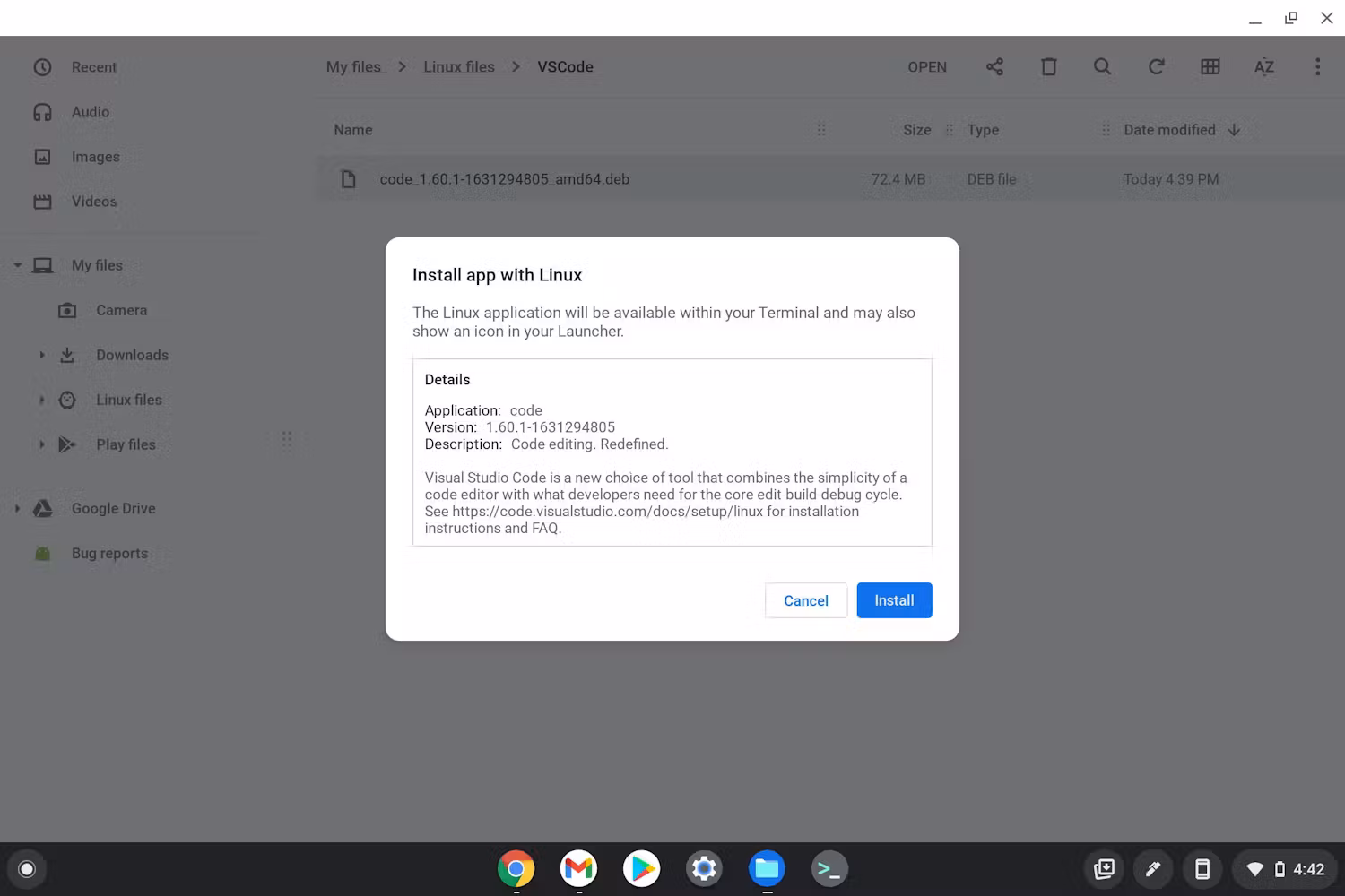 Instalar o prompt do VS Code.