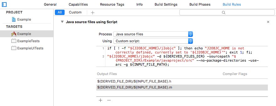 قواعد إنشاء Xcode