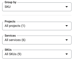 Billing report filters