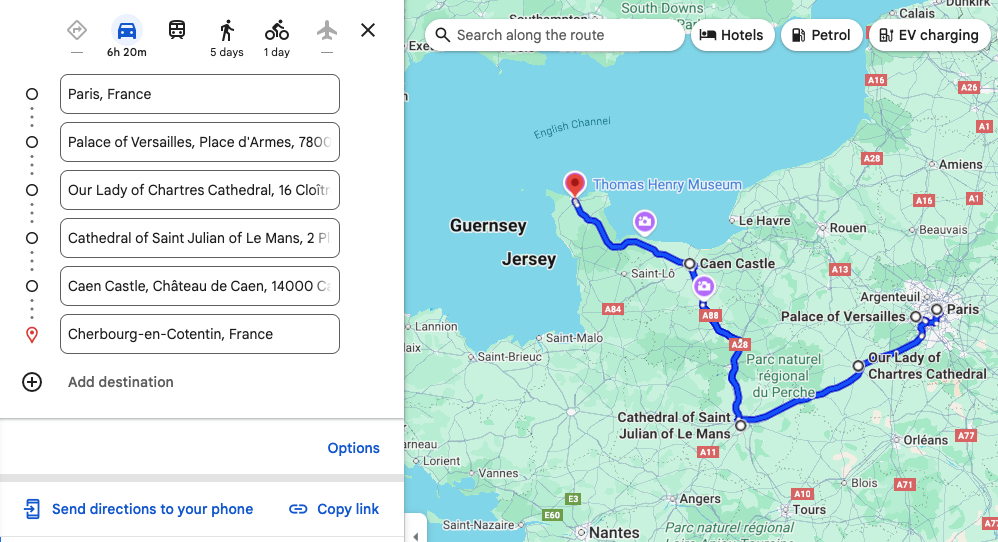 Route show. Франция гугл карты. Гугл картах Франция гугл. Шербур на карте Франции. Путь из Парижа в Шартр карта.