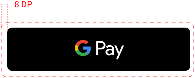 适用于 Android 的 Google Pay 付款按钮留白空间示例