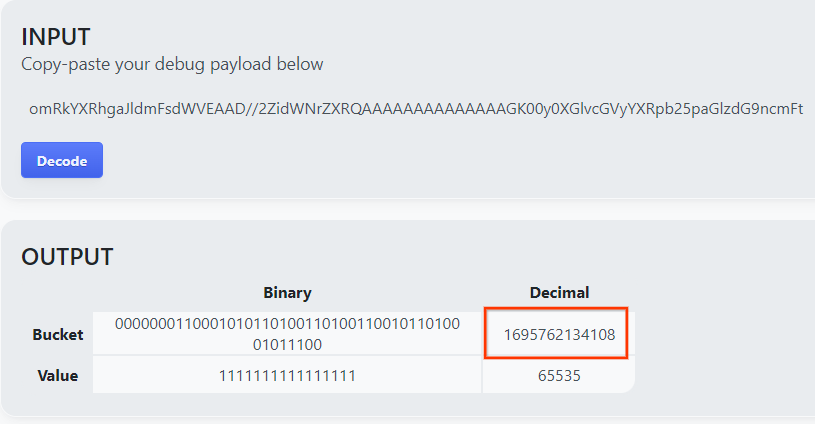 decoderresult de la carga útil