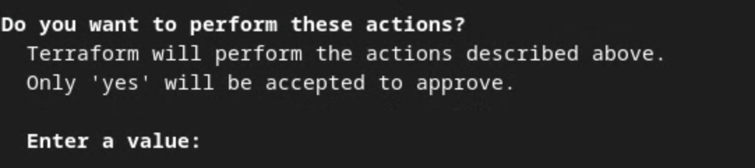 แสดงพรอมต์โดยใช้ terraform