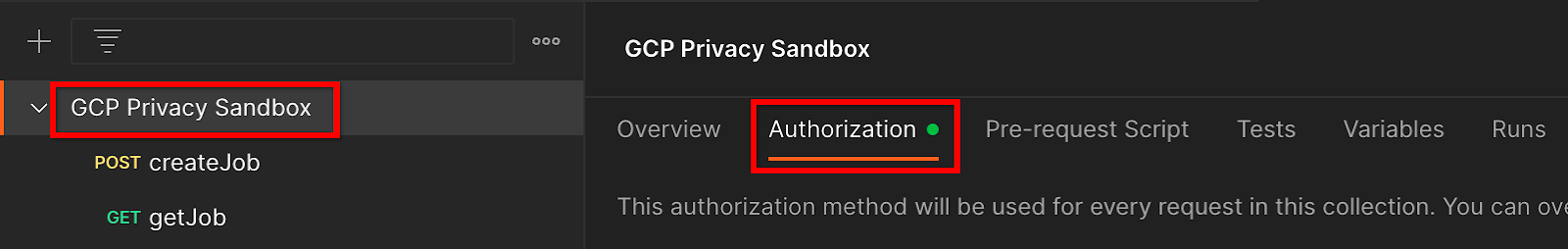 Authorization button