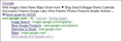 sitelinks feature in google search results