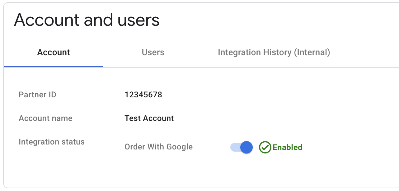 Screenshot tombol status integrasi