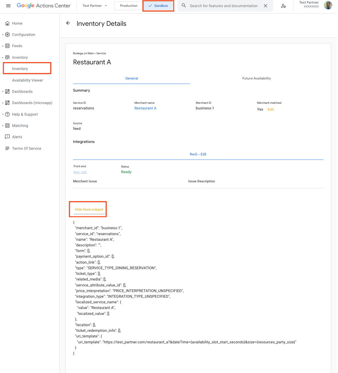 Figure 1: Exemple de recherche d&#39;une URL dans le centre d&#39;action