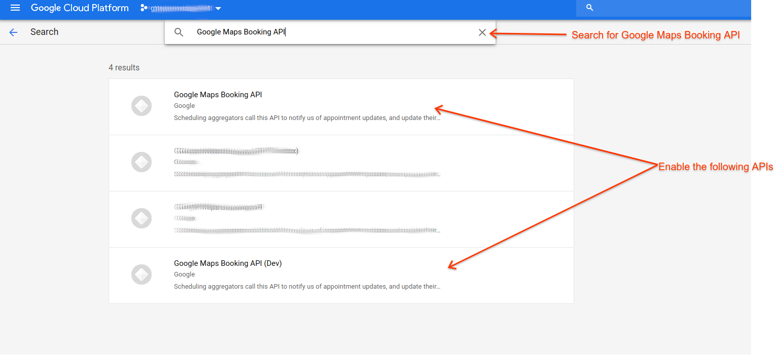 Localizar as APIs Google Maps Booking