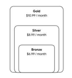 تحتوي الفئة الذهبية على جميع محتوى الفئة الفضية، والتي
            نفسها تحتوي على كل المستوى البرونزي.