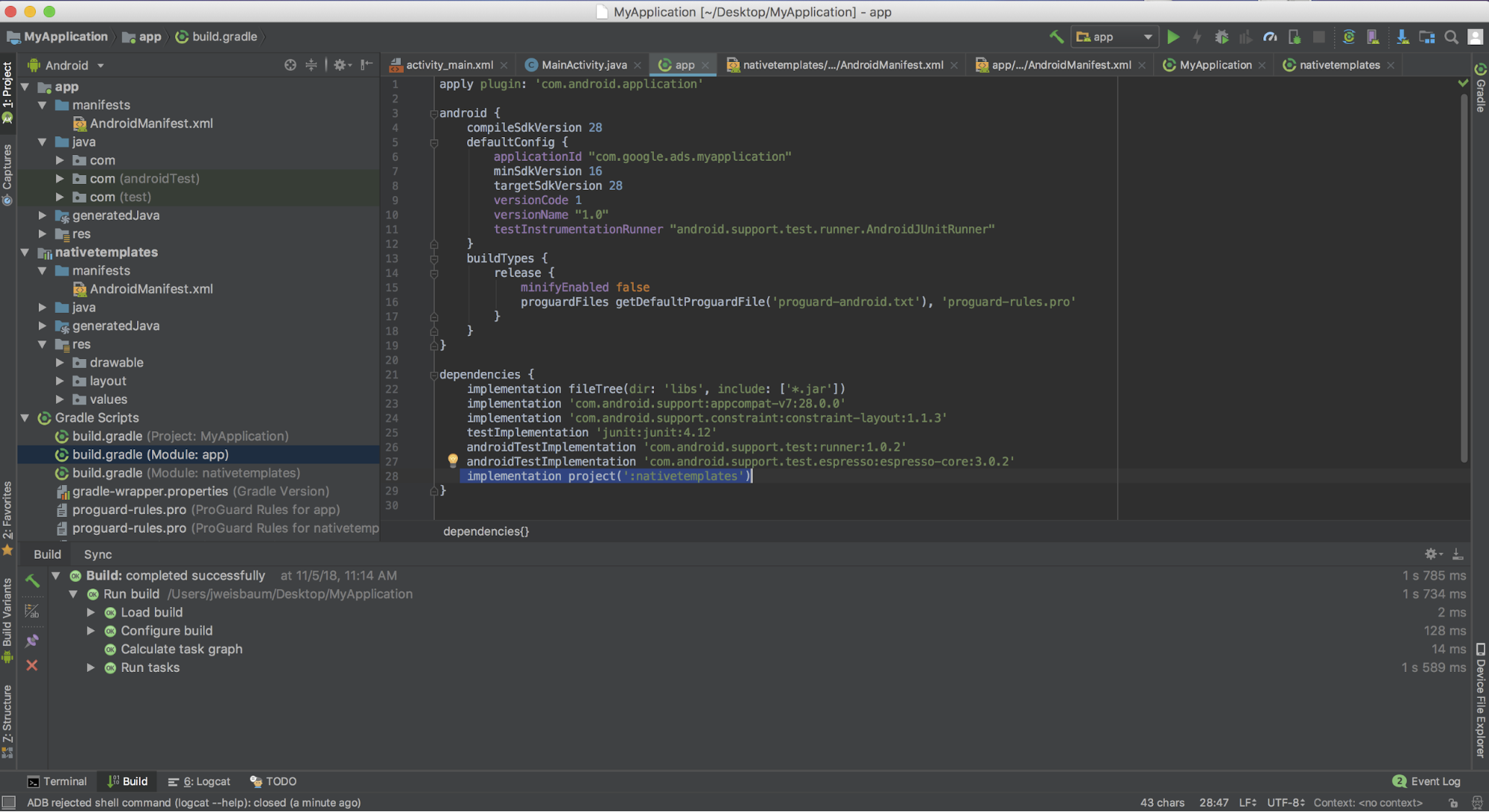 Agrega una plantilla al diseño