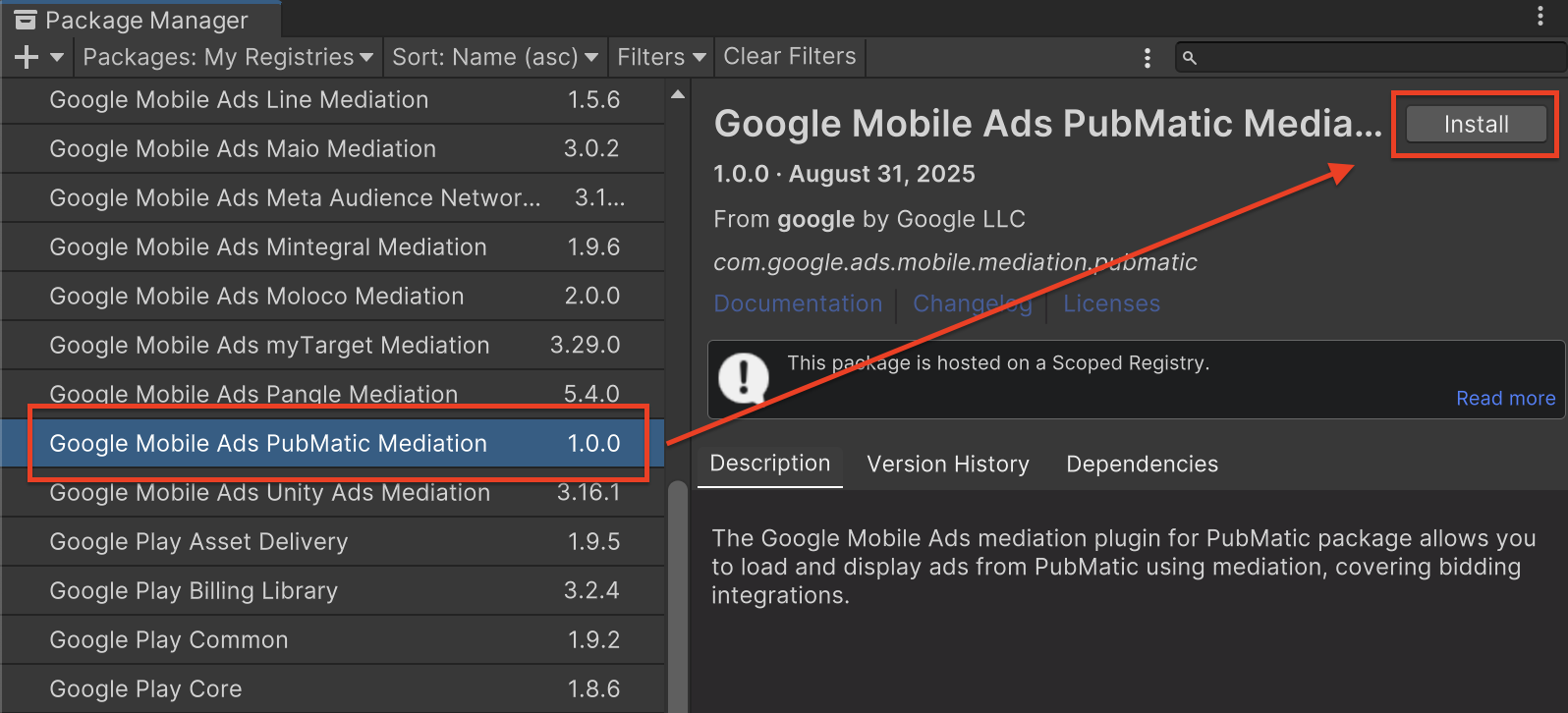 OpenUPM থেকে ইনস্টল করুন
