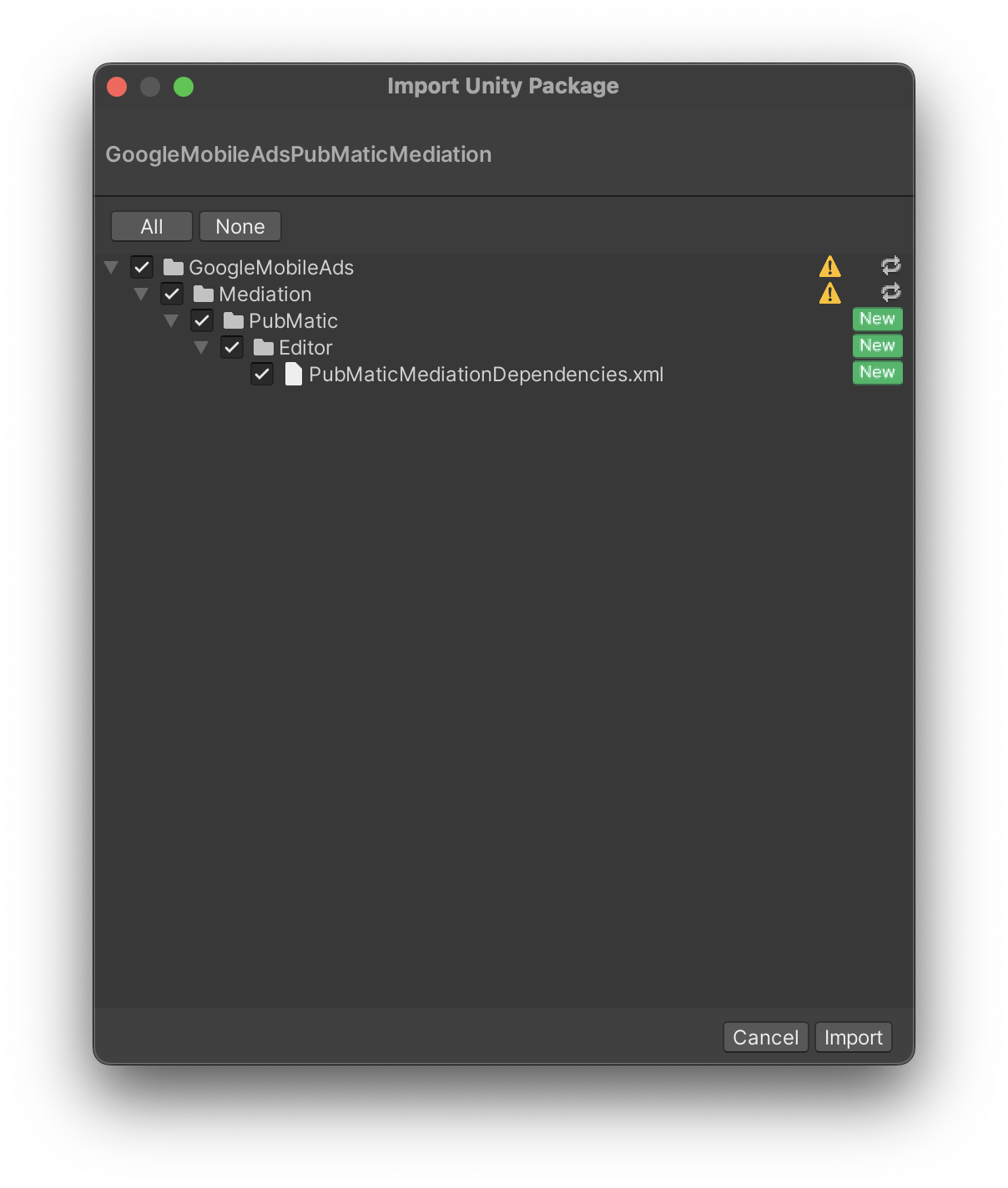 Импорт из Unity
