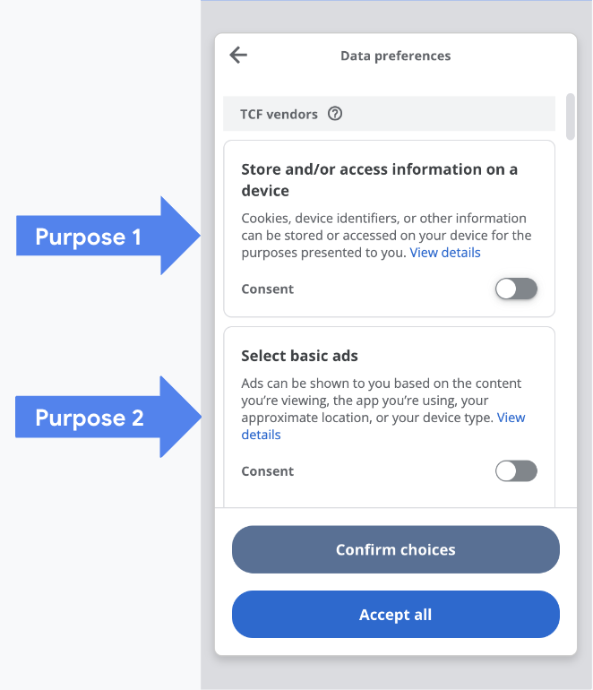 Consent choices sample image