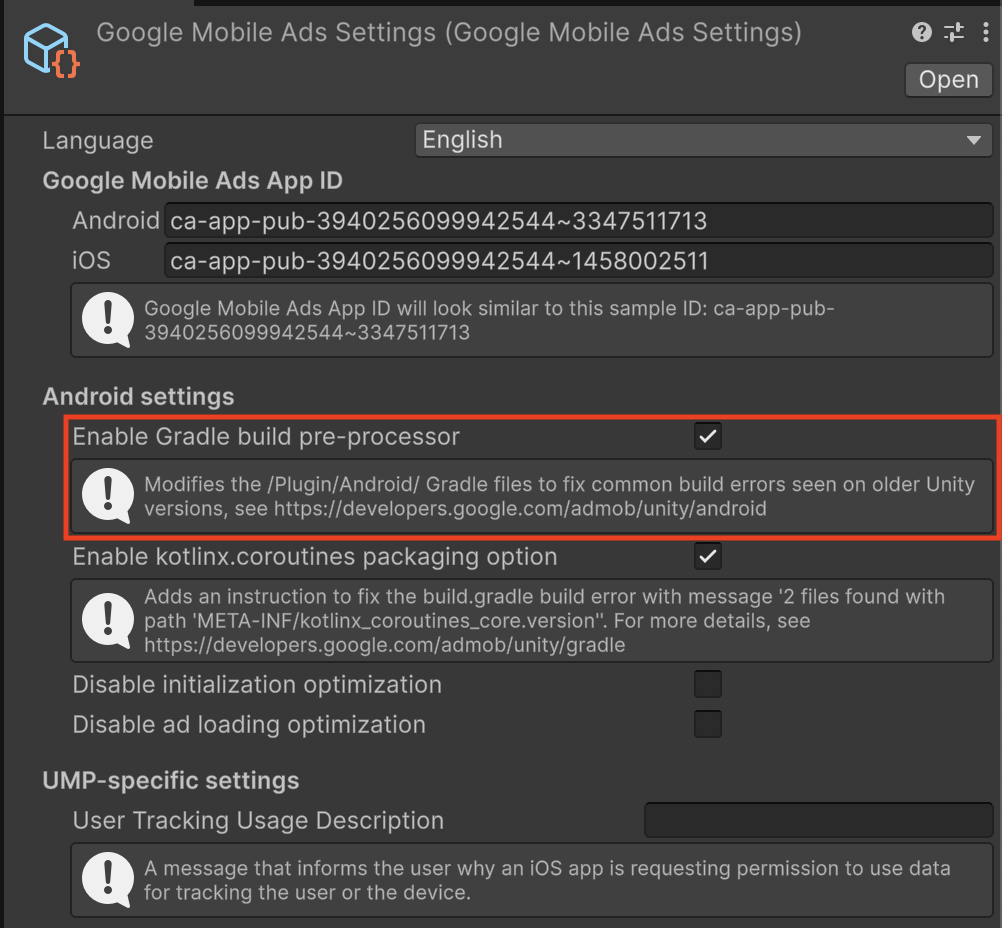Włączanie preprocesora kompilacji Gradle