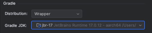 Atualizar a configuração do JDK do Gradle