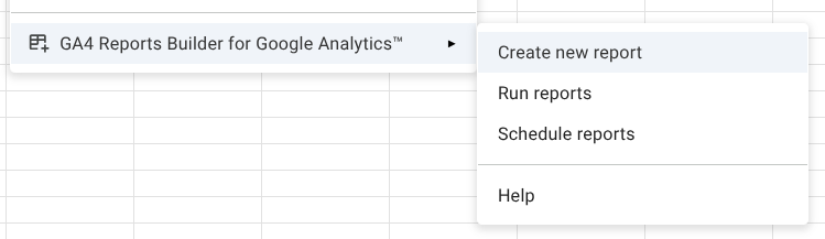 Creare un nuovo report