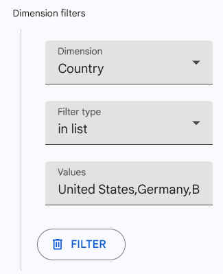 فلاتر الأبعاد
