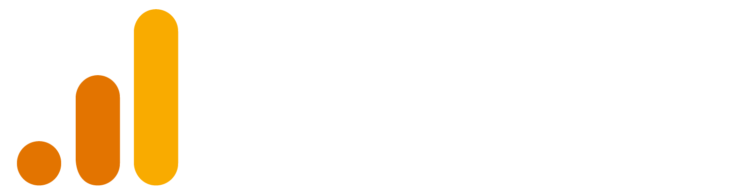 Horizontales Analytics-Logo für dunkle Hintergründe