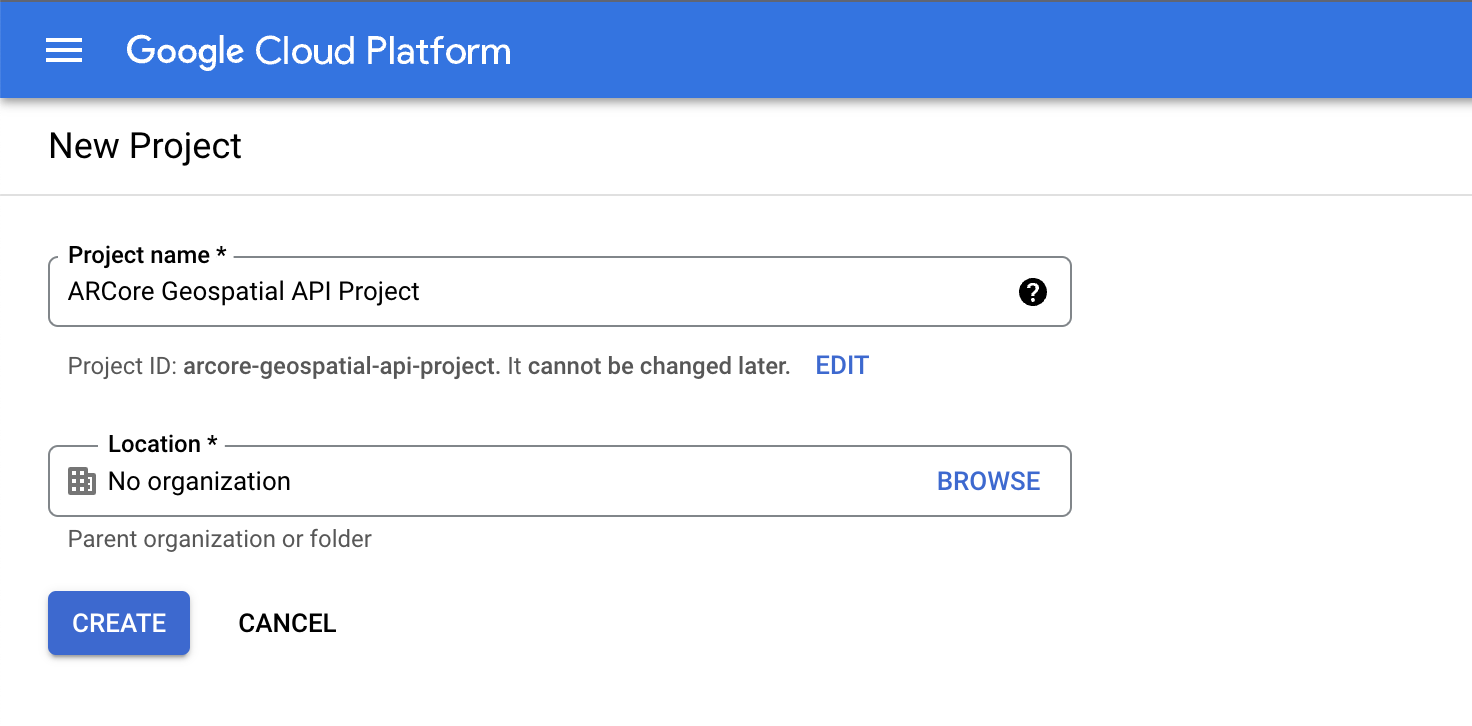 یک پروژه Google Cloud ایجاد کنید