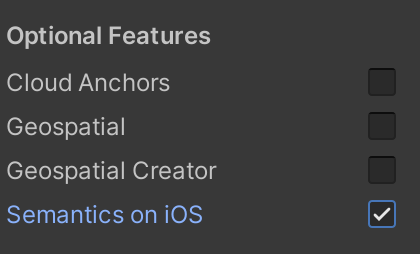 在“可选功能”中启用了 iOS 上的语义。