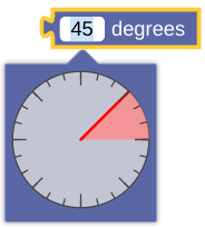 Es un campo para elegir un ángulo de un dial de 360 grados.
