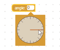 Selector de ángulo con un valor de ajuste de 180
