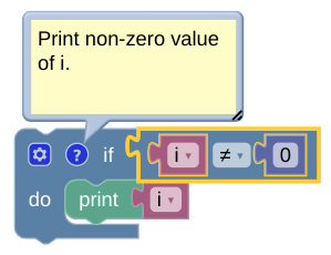 Un bloc "if" avec un commentaire