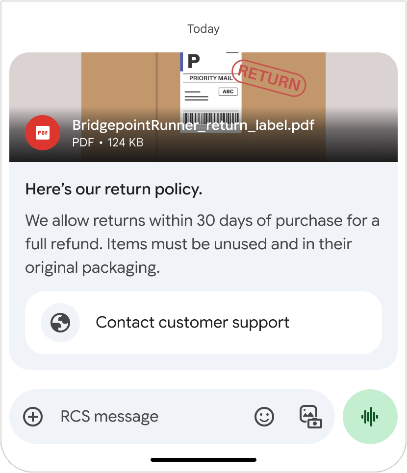竖向富卡片中的 PDF 文件预览。