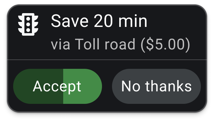 带有两个按钮的消息模板;其中一个被指定为带有默认标志的计时