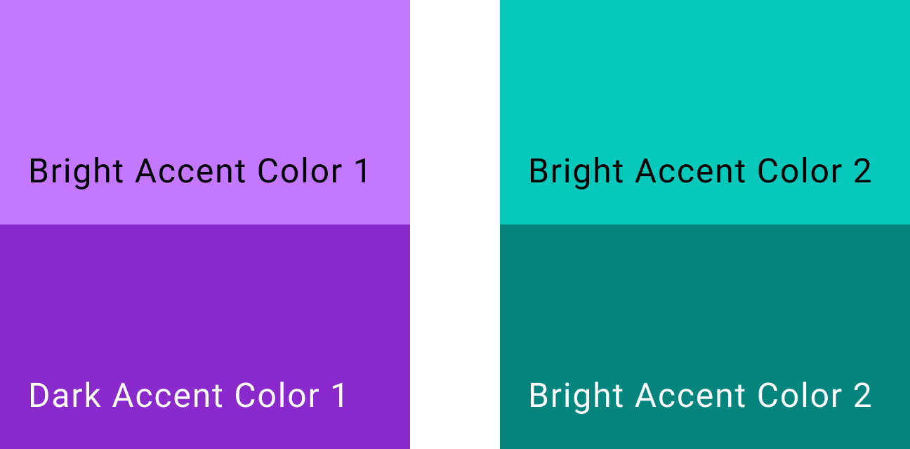 आपके चुने हुए एक्सेंट के दो सैंपल रंग वाला डायग्राम