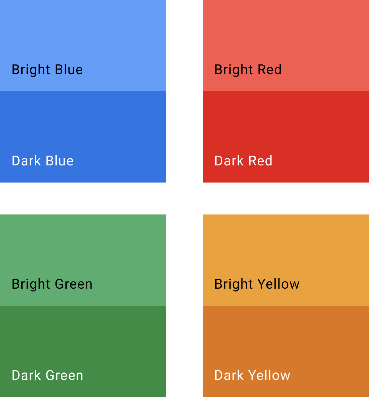 지원되는 4가지 표준 색상이 포함된 다이어그램
