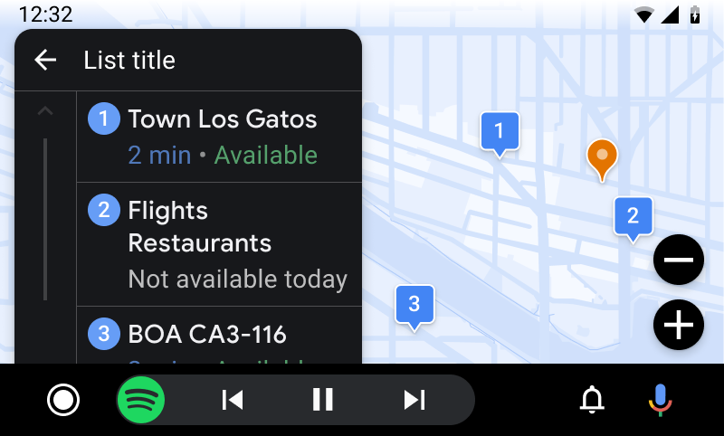 地图模板,位置列表