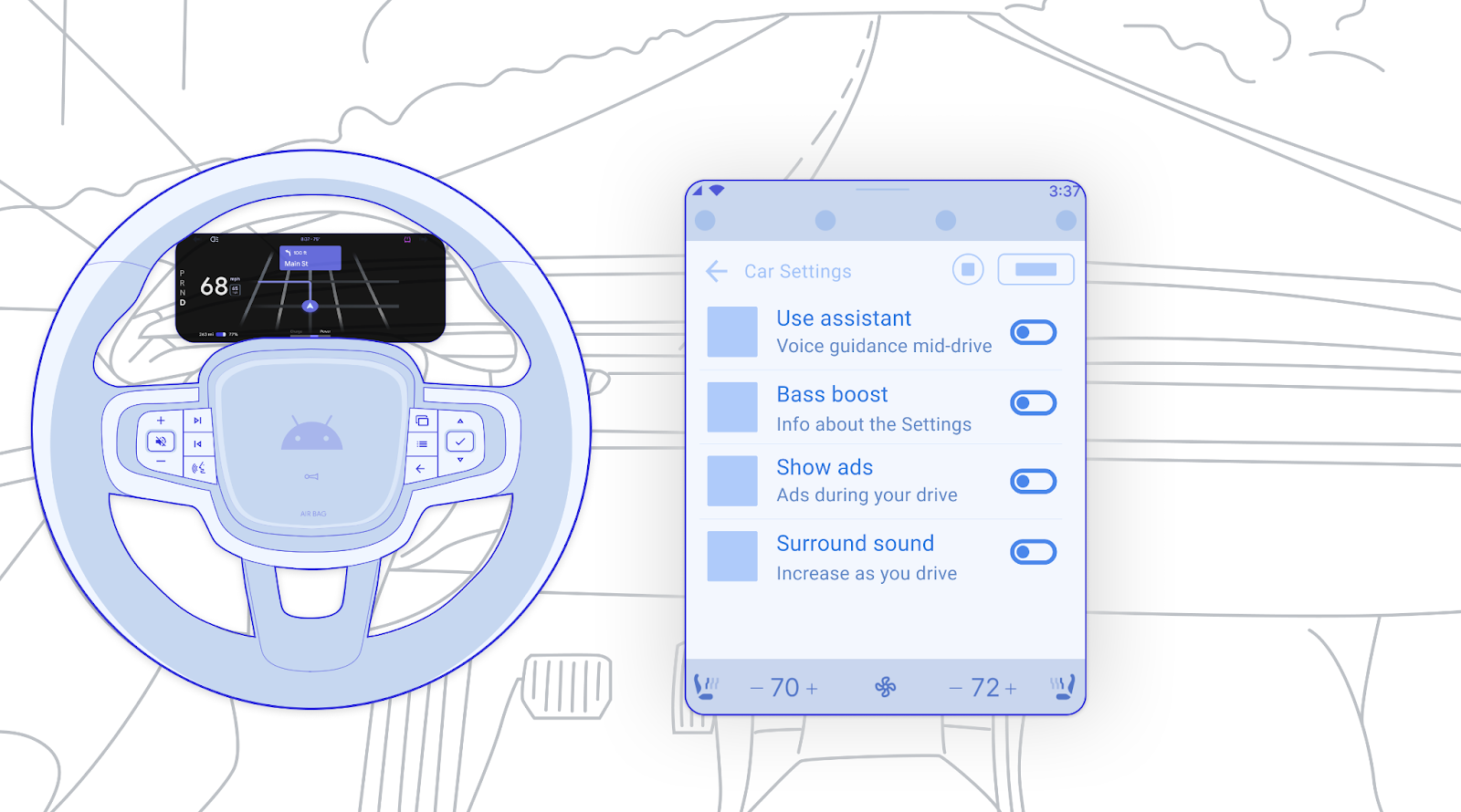 Wireframe cluster peta dengan setelan