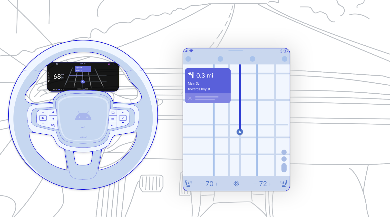 Wireframe of the map cluster