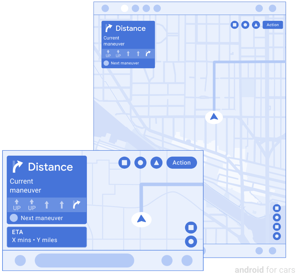 Wireframes of the Navigation template