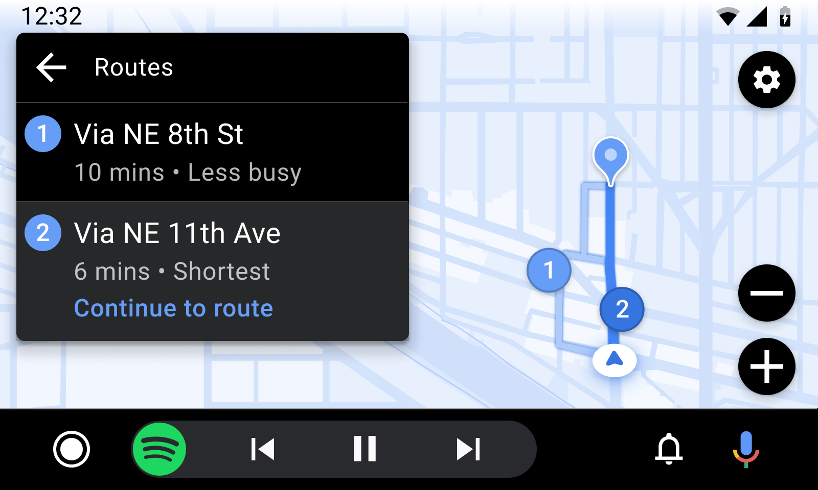 Route Preview template with location list