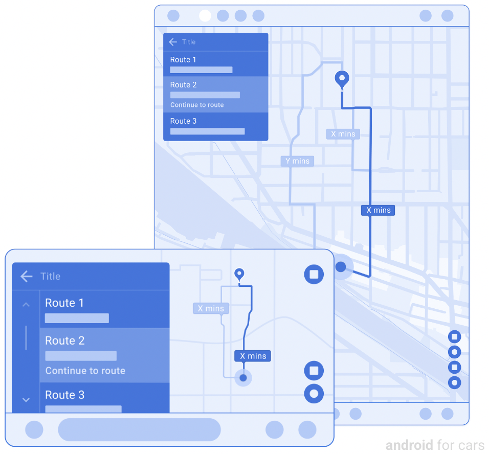 Wireframes of the Route Preview template