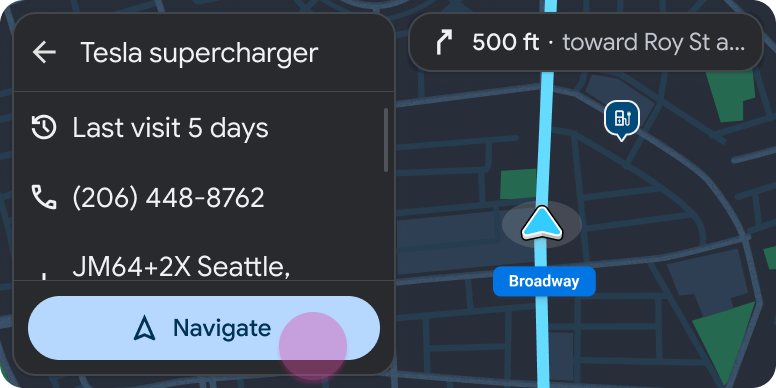 包含的窗格模板,包含营业地点详情和“导航”按钮