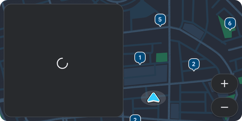 Plantilla de mapa y contenido con la plantilla de lista en medio de una actualización