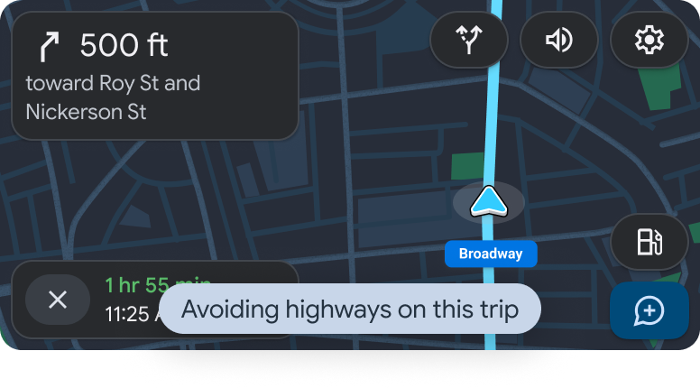 Template navigasi selama perjalanan pengguna dengan pesan toast