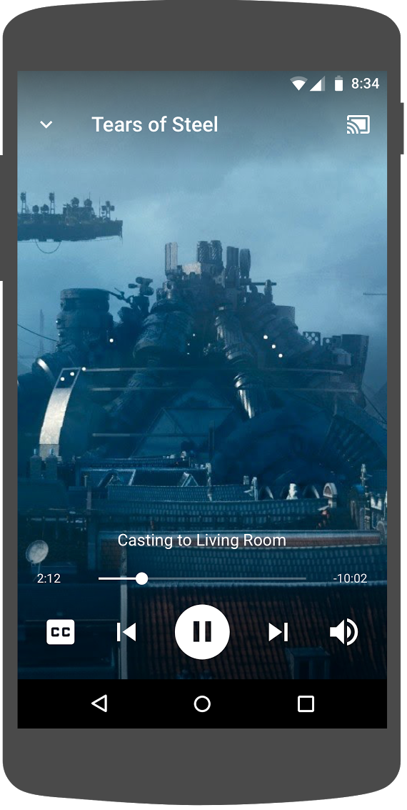 Android 휴대전화에서 확장 컨트롤러가 오버레이로 표시된 동영상 삽화