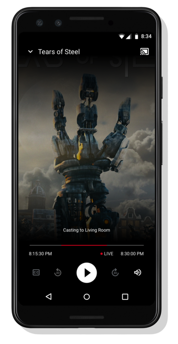 Мобильный телефон, показывающий интерактивный пользовательский интерфейс для сценария 7 с часами.