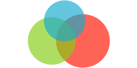 하나는 파란색이고 다른 원은 초록색이고 3개의 원이 겹쳐진 벤다이어그램입니다.