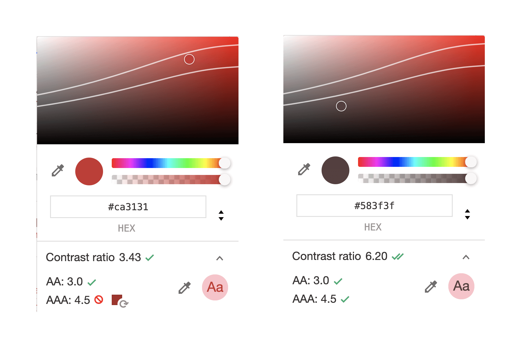 Color contrast checkmark