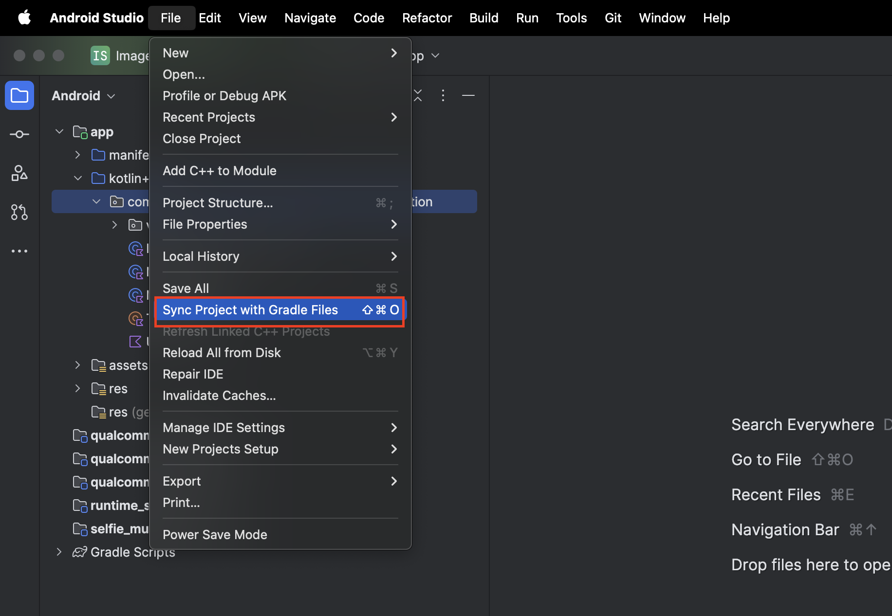 همگام‌سازی منو