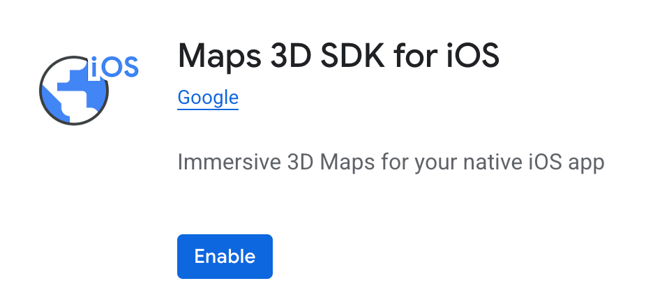 Bật SDK Maps 3D trong Google Console
